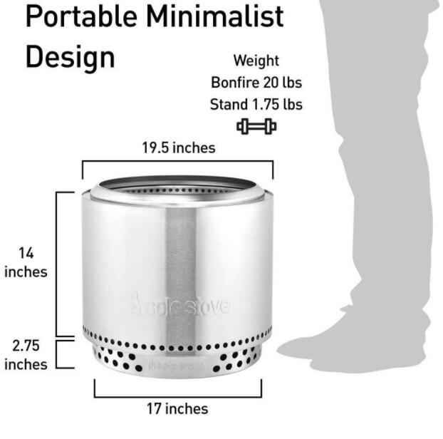 最大56%OFFクーポン 送料無料 Solo Stove ボンファイヤー 焚火台 後片付け簡単 オールステンレス製 ソロストーブ キャンプ ソロキャンプ  薪ストーブ アウトドア スタンド付 薪 焚き火台 バーベキュー 暖炉 焚き火 コンロ ピクニック 暖房 燃料 BBQ 料理 二次燃焼 円筒型 ...