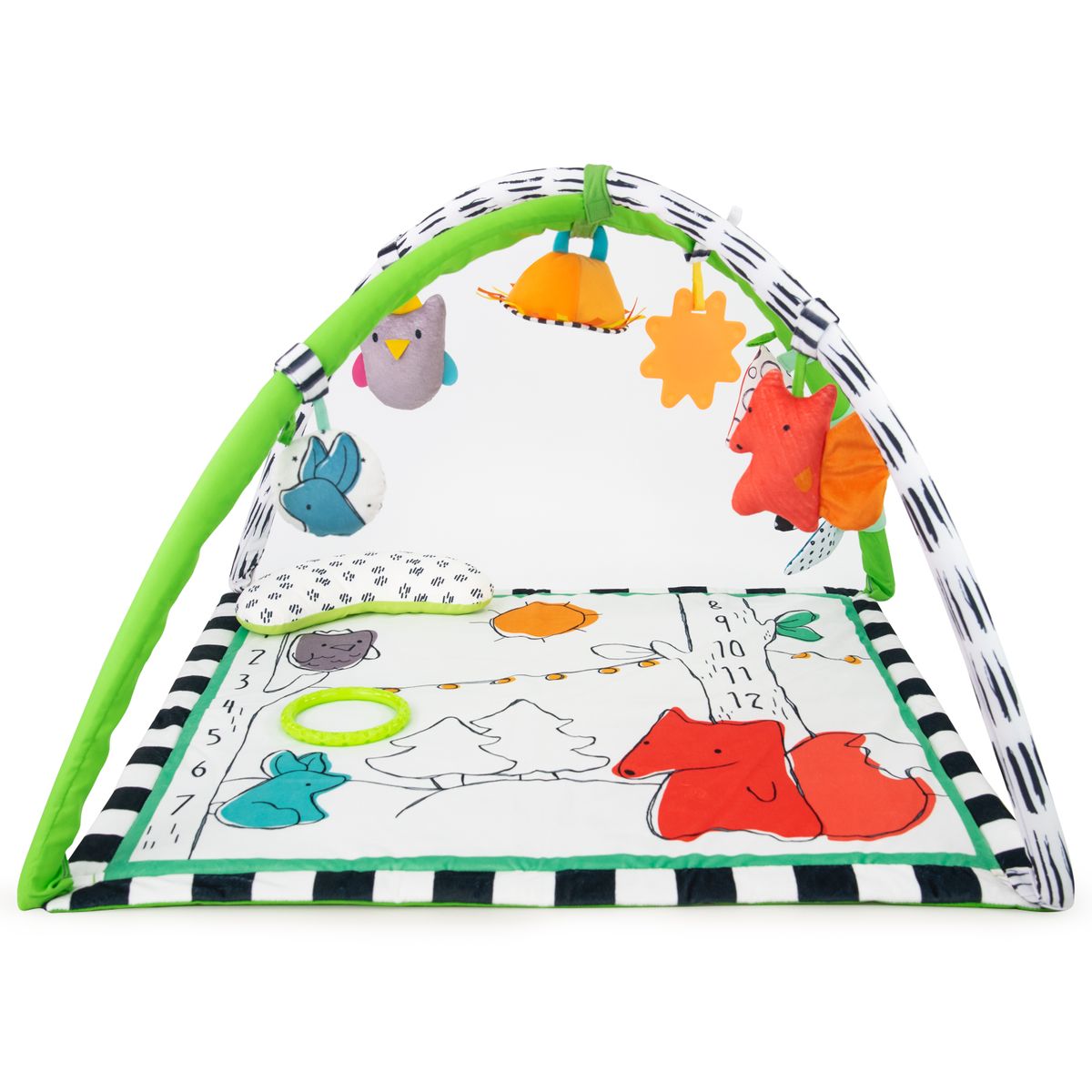[貨物輸送無料] Sassy Gone Campin\u0027 Woodland Sensory Activity Baby Play Gym with Canopy \u0026amp; Milestone Tracking - 0+ Months [外国で通信販売] | Sassy Gone Campin’ Woodland Sensory Activity Baby Play Gym with Canopy \u0026amp; Milestone Tracking -  0