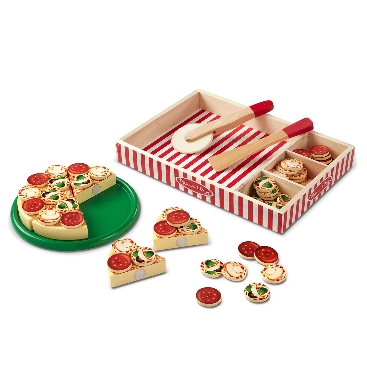 [送料無料] Melissa & Doug Wooden Pizza Play Food Set with 36 Toppings [海外通販] | Melissa & Doug Wooden Pizza Play Food Set With 36 Toppings
