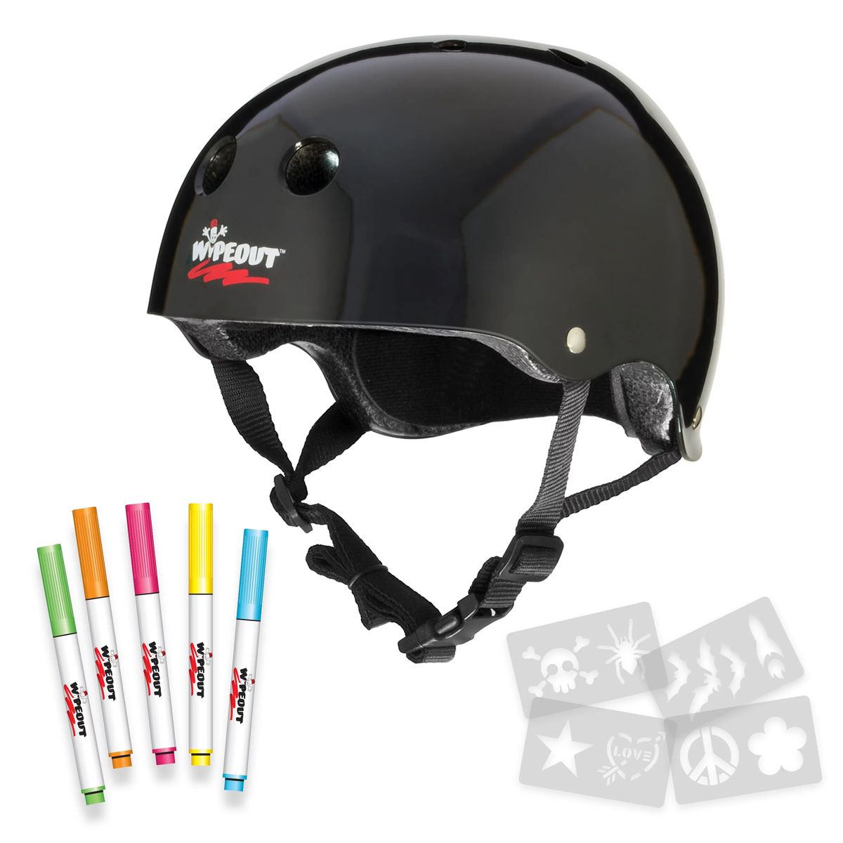 [RDY] [送料無料] Wipeout Dry Erase Kids Sport Helmet for Bike, Skate, and Scooter, Black, Ages 5+ [海外通販] | Wipeout Dry Erase Kids Sport Helmet for Bike, Skate, and Scooter, Black, Ages 5+