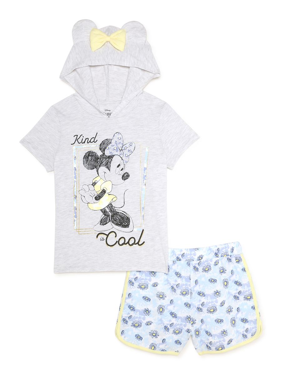 1642円 【時間指定不可】 1642円 人気ブランド多数対象 送料無料 Disney Minnie Mouse Girls Hoodie T-Shirt and Shorts 2 Piece Cosplay Outfit Set Sizes 4-10 海外通販