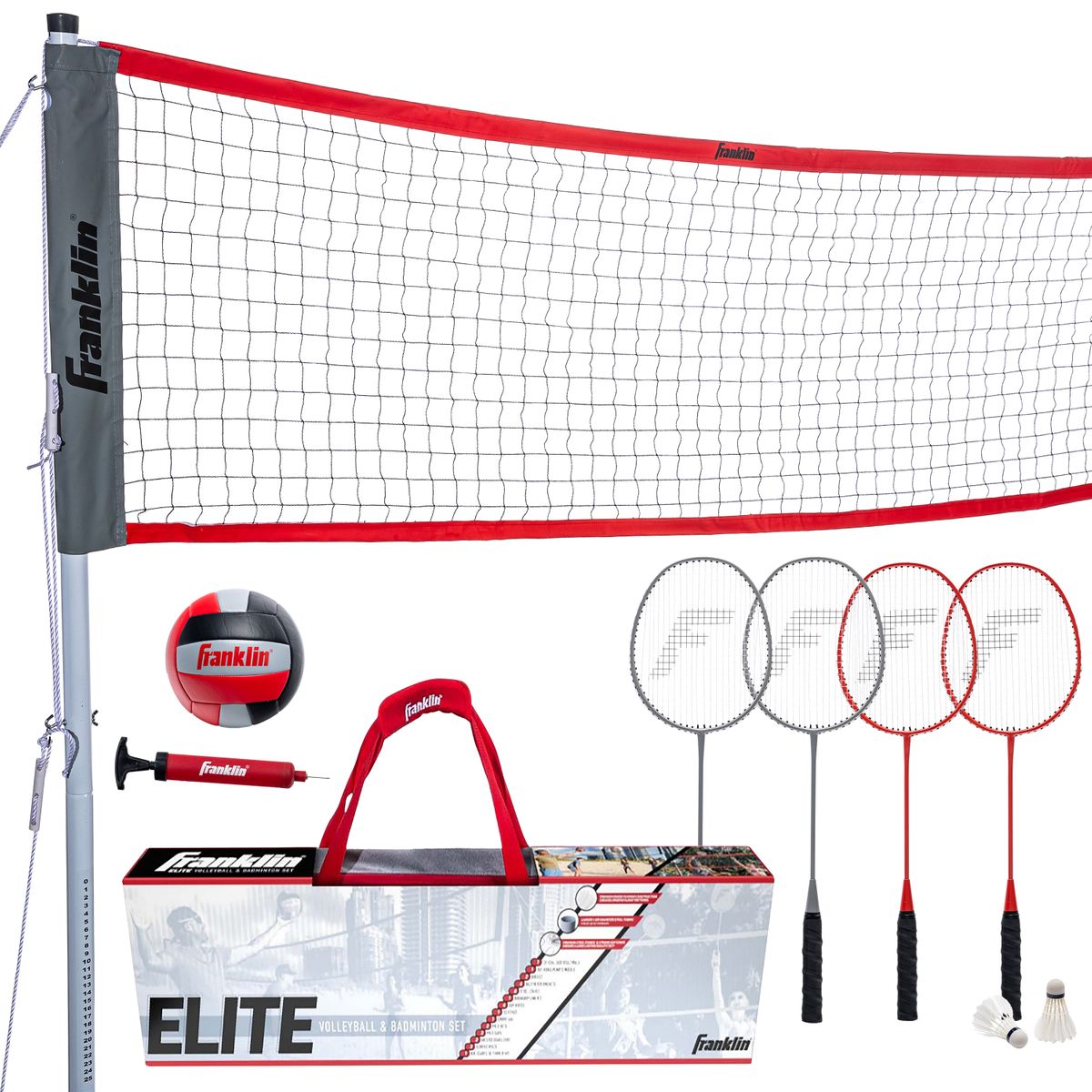 [RDY] [貨物輸送無料] Franklin Sports エリートバドミントンバレーボールコンボセット [外国で通信販売] | Franklin Sports Elite Badminton Volleyball Combo Set