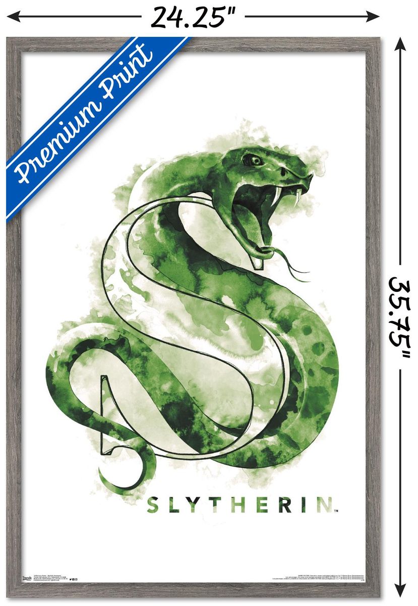 送料無料 ウィザーディング 22 375 22 375 34 34 Framed Harry House Illustrated Logo Poster Potter Slytherin The Wall Wizarding World X イラスト入りハウスロゴ スリザリン ハリー ポッター ワールド 壁掛けポスター 海外通販 額入り トラスト ワールド