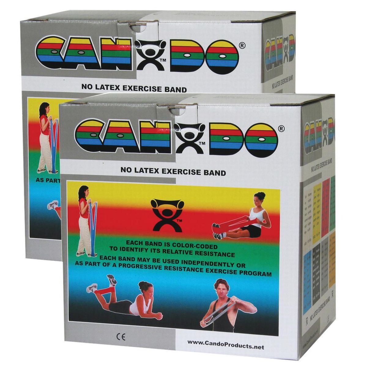 超美品の 100 シルバー Boxes 送料無料 Band Yard Silver ツインパック Cando Exercise 50 Yd 2 Twin Pak ラテックスフリーエクササイズバンド 100ヤード Latex Free 50ヤード 2箱 海外通販 フィットネス トレーニング