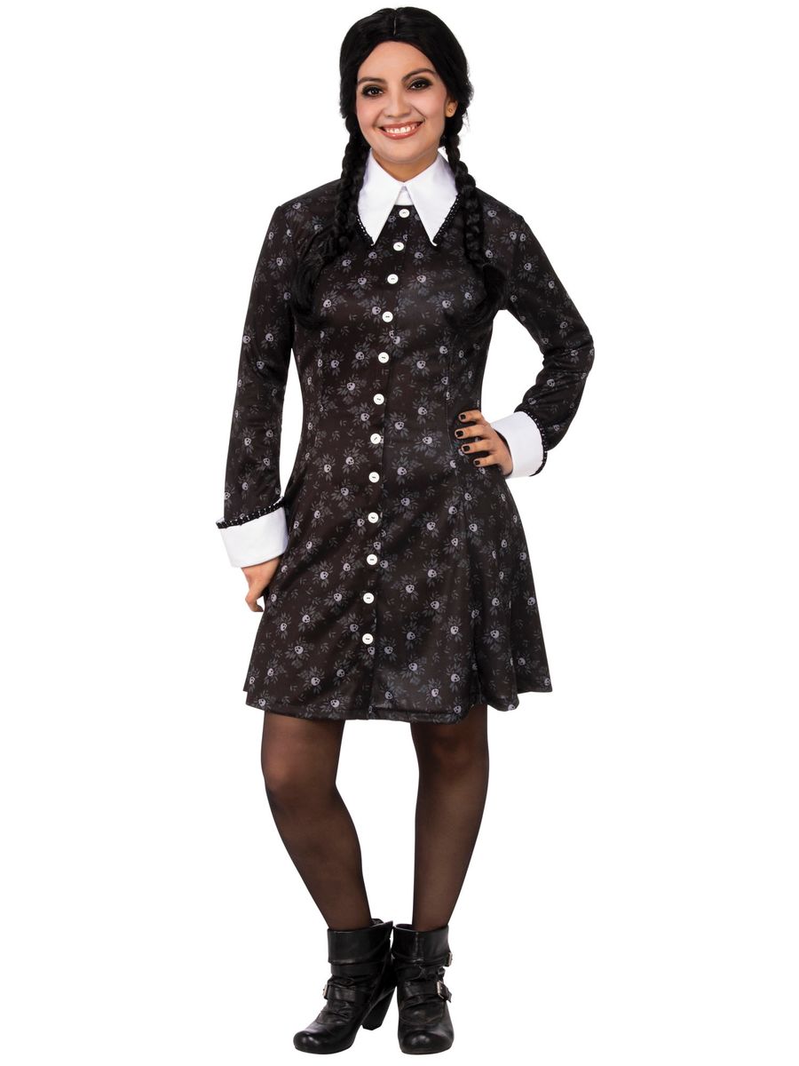 送料無料 アダムス ファミリー 水曜日 大人 Halloween ハロウィン コスチューム コスプレ 衣装 仮装 女性 海外通販 Addams Family Wednesday Adult Costume 最高の品質
