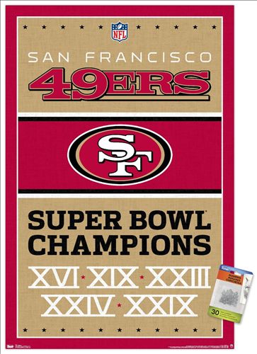 送料無料 NFL San Francisco 49ers - 在庫限り Champions 13 壁掛けポスター プッシュピン付き 楽天海外通販 34