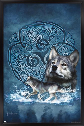 送料無料 Brigid 一番人気物 Ashwood - Celtic Wolf Wall Poster 卓越 14.725