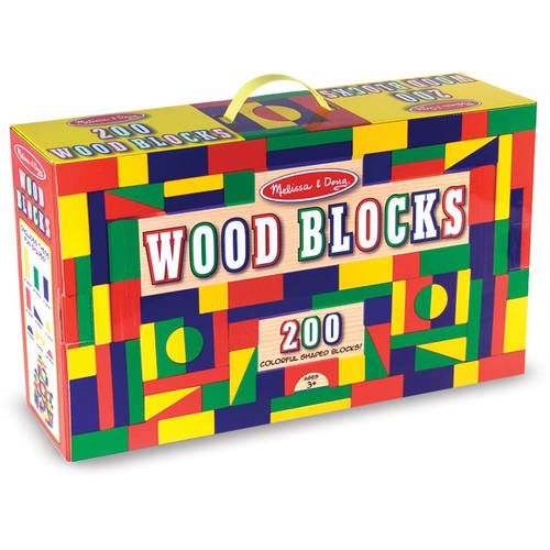 [RDY] [送料無料] Melissa & Doug 木製積み木セット - 4色9形200個セット [海外通販] | Melissa & Doug Wooden Building Block Set - 200 Blocks in 4 Colors and 9 Shapes