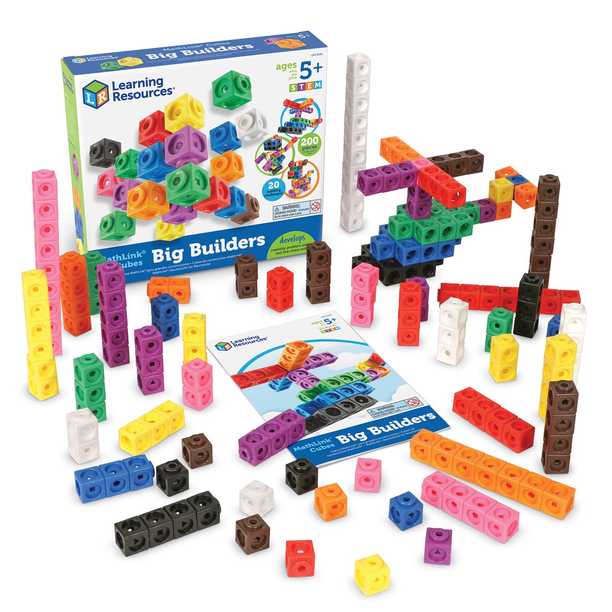 [送料無料] Learning Resources MathLink Cubes Big Builders - 200 pieces, Boys and Girls Ages 5+, Math Manipulatives, Engineering Toys [海外通販] | Learning Resources MathLink Cubes Big Builders - 200 Pieces, Boys and Girls Ages 5+, Mat