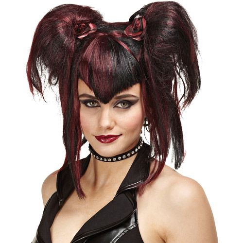 送料無料 黒と赤の悪い妖精のウィッグ大人のハロウィンのアクセサリー 海外通販 Black And Red Bad Fairy Wig Adult Halloween Accessory おトク