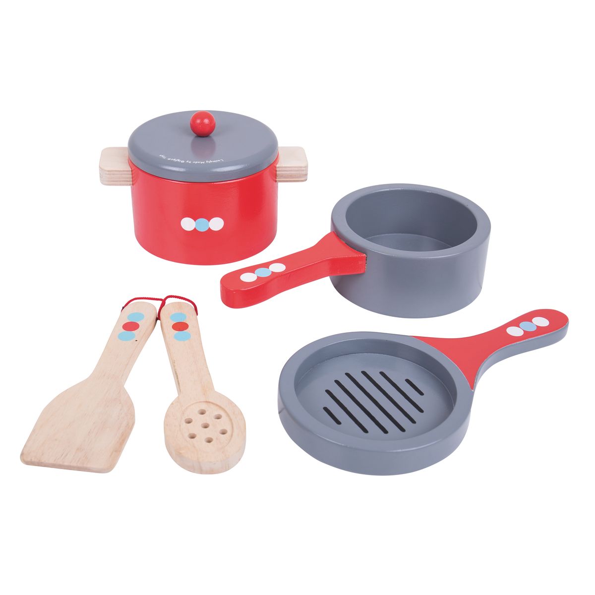送料無料 Bigjigs おもちゃ 木製クッキングパン 海外通販 Toys Wooden Cooking Pans 受注生産品