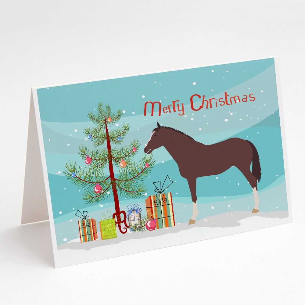 [送料無料] Caroline's Treasures イングリッシュサラブレッド馬のクリスマスグリーティングカード（封筒付き）、5インチ x 7インチ（8カウント [海外通販] | Caroline's Treasures English Thoroughb