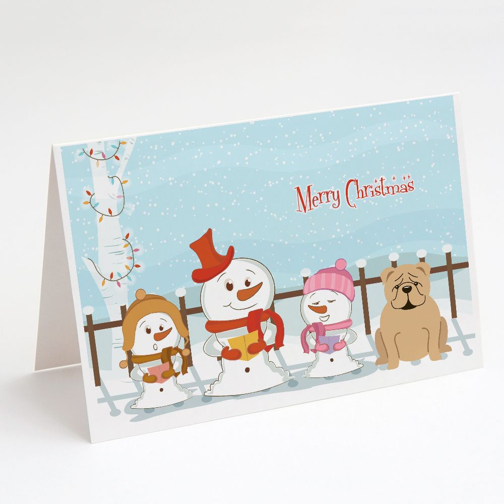 [RDY] [送料無料] Caroline's Treasures Merry Christmas Carolers English Bulldog Fawn Christmas Greeting Cards with Envelopes, 5\