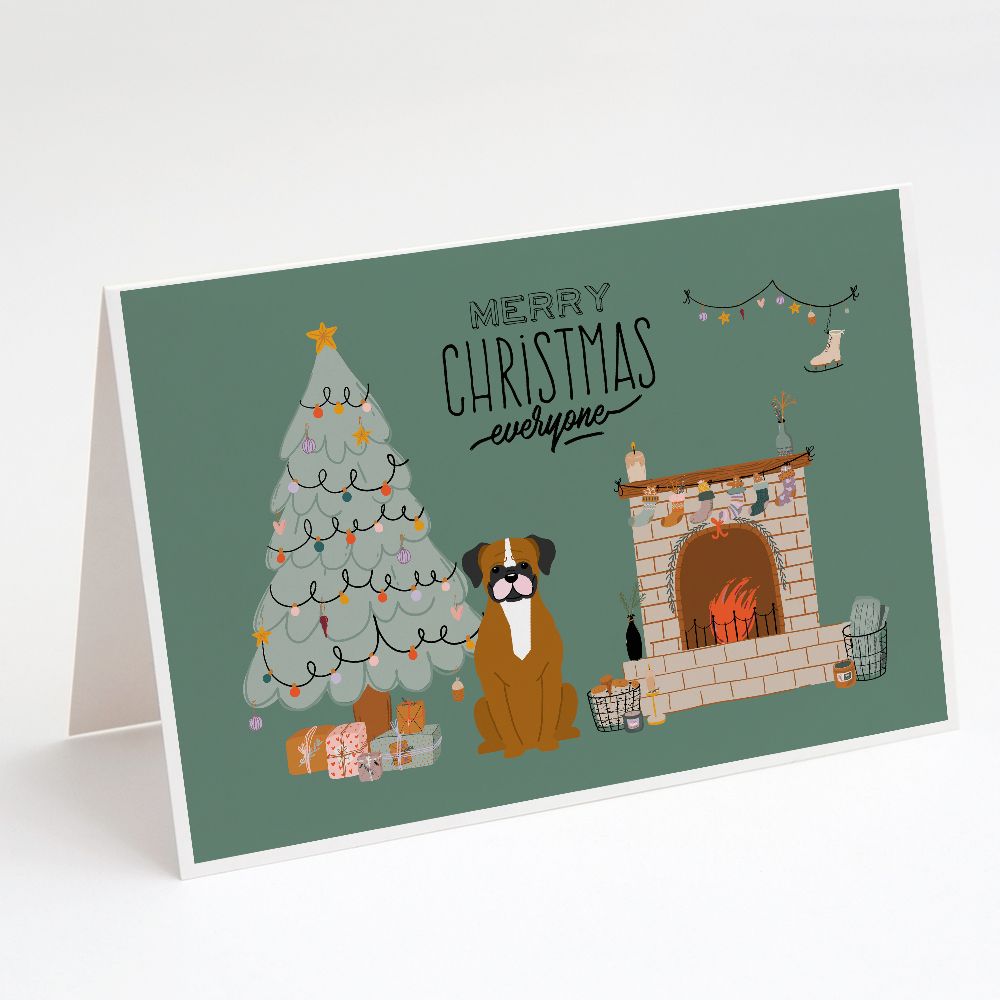 [送料無料] Caroline's Treasures Flashy Fawn Boxer Christmas Greeting Cards with Envelopes, 5\