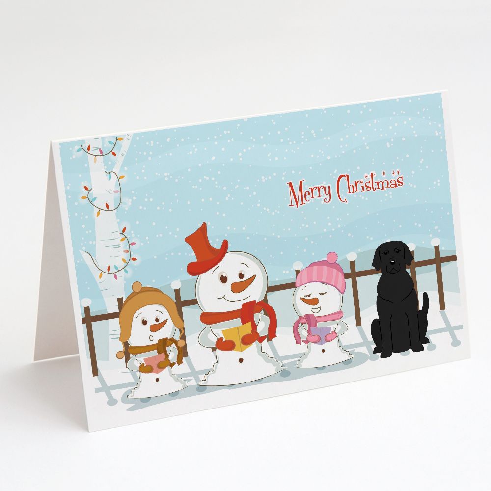 [RDY] [送料無料] Caroline's Treasures Merry Christmas Carolers Black Labrador Christmas Greeting Cards with Envelopes, 5\