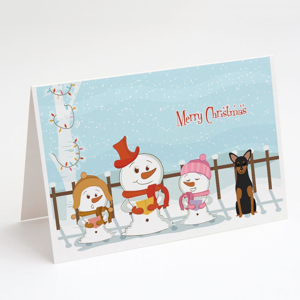 [送料無料] Caroline's Treasures Merry Christmas Carolers Manchester Terrier Christmas Greeting Cards with Envelopes, 5\