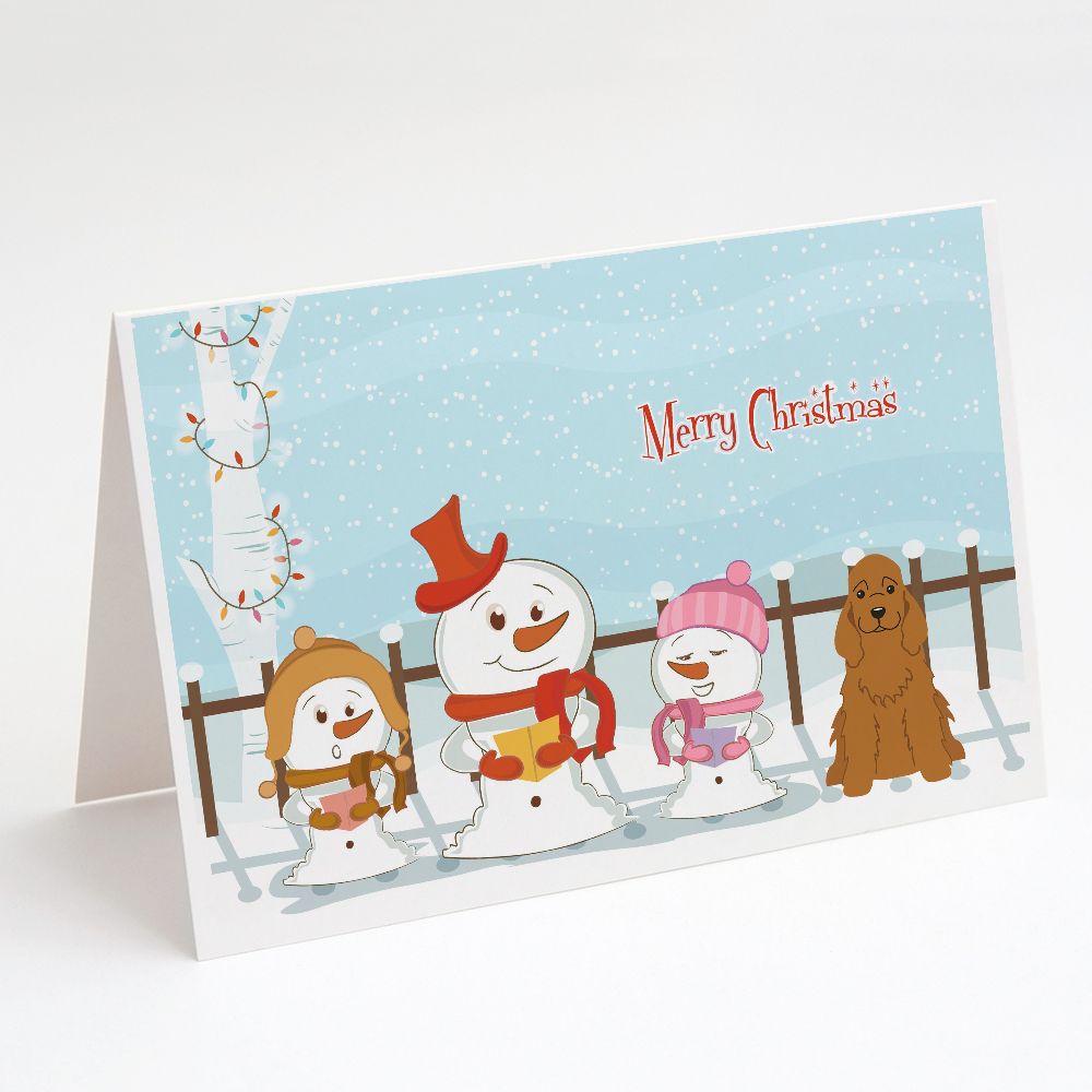 [RDY] [送料無料] Caroline's Treasures Merry Christmas Carolers Cocker Spaniel Red Christmas Greeting Cards with Envelopes, 5\