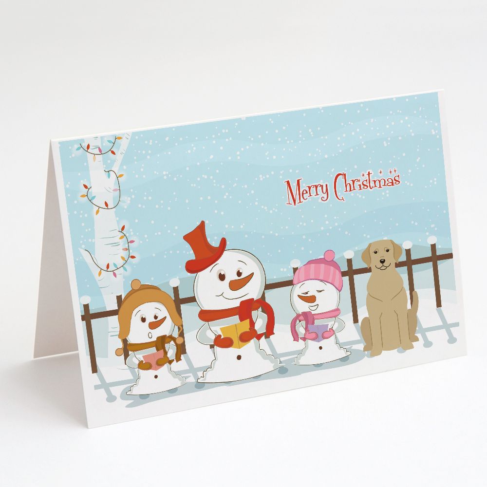 [RDY] [送料無料] Caroline's Treasures Merry Christmas Carolers Yellow Labrador Christmas Greeting Cards with Envelopes, 5\