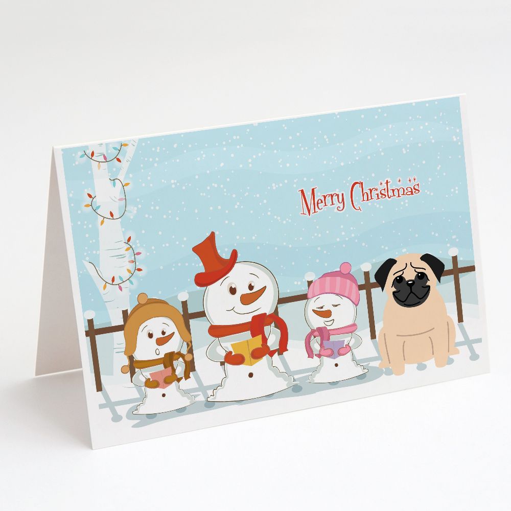 [RDY] [送料無料] Caroline's Treasures Merry Christmas Carolers Pug Fawn Christmas Greeting Cards with Envelopes, 5\