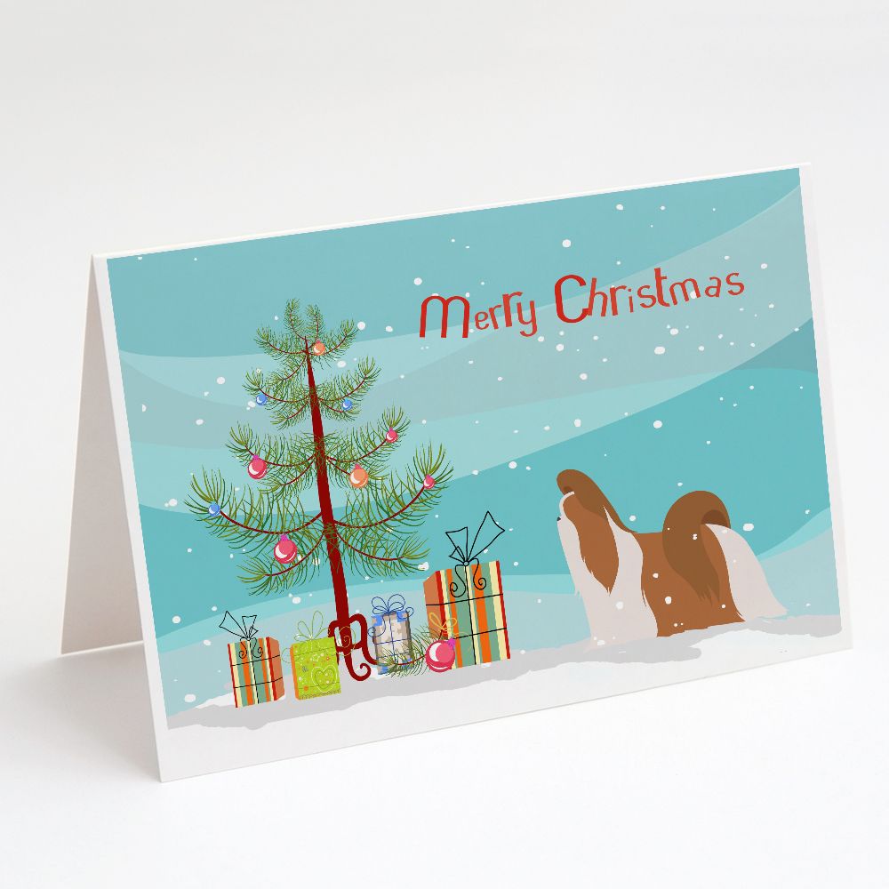 [送料無料] Caroline's Treasures Shih Tzu Christmas Christmas Greeting Cards with Envelop, 5\
