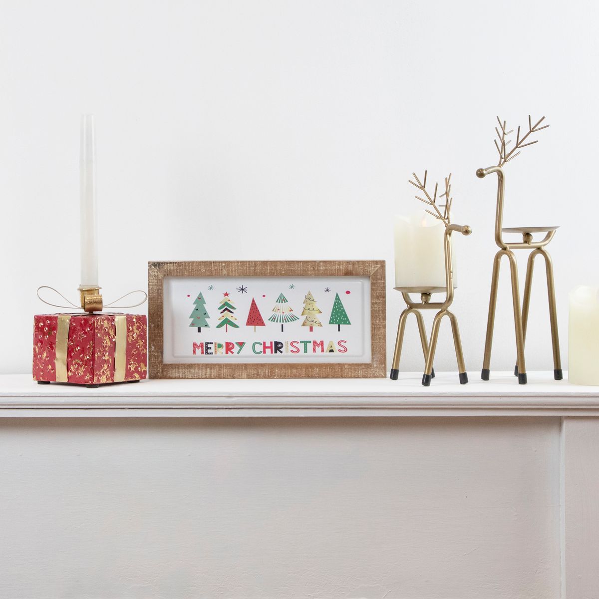 【楽天市場】[送料無料] 10.25 "スモールブロンズトナカイクリスマスピラーキャンドルホルダー [楽天海外通販] 10.25