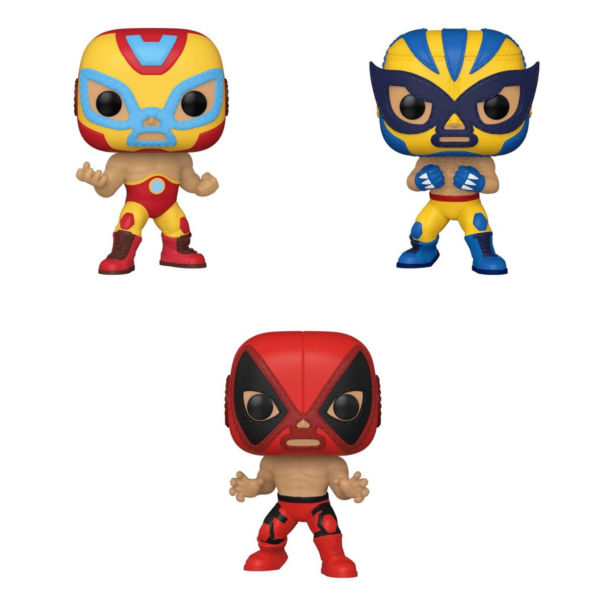 [送料無料] Funko マーベル：POP！マーベル ルチャドール コレクターズセット2 アイアンマン、ウルヴァリン、デッドプール [楽天海外通販] | Funko Marvel: POP! Marvel Luchadores Collectors Set 2 - Iron画像