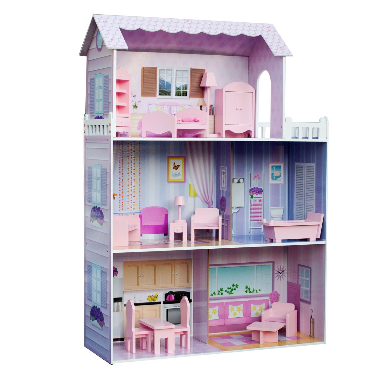 [RDY] [貨物輸送無料] Olivia\u0027s Little World 意気込み地びた ティファニー・お人形さん住みか 12付属品付き添い人 サクラ色/パープル [外国で通信販売] | Olivia\u0027s Little World Dreamland Tiffany Dollhouse with 12 Accessories, P