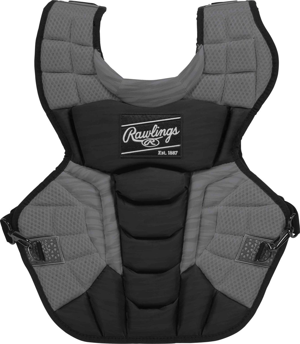 [RDY] [貨物輸送無料] Rawlings ベロベースボール 中級者用チェストプロテクター｜黒いこと/黒鉛｜中級者用 [外国で通信販売] | Rawlings Velo Baseball Intermediate Chest Protector | Black/Graphite | Intermedi