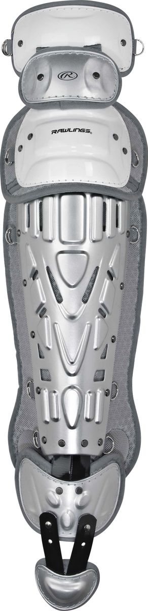 [RDY] [貨物輸送無料] Rawlings ベロベースボール｜レッグガード｜白いこと/しろがね色｜成年者用 [外国で通信販売] | Rawlings Velo Baseball Adult Leg Guards | White/Silver | Adult