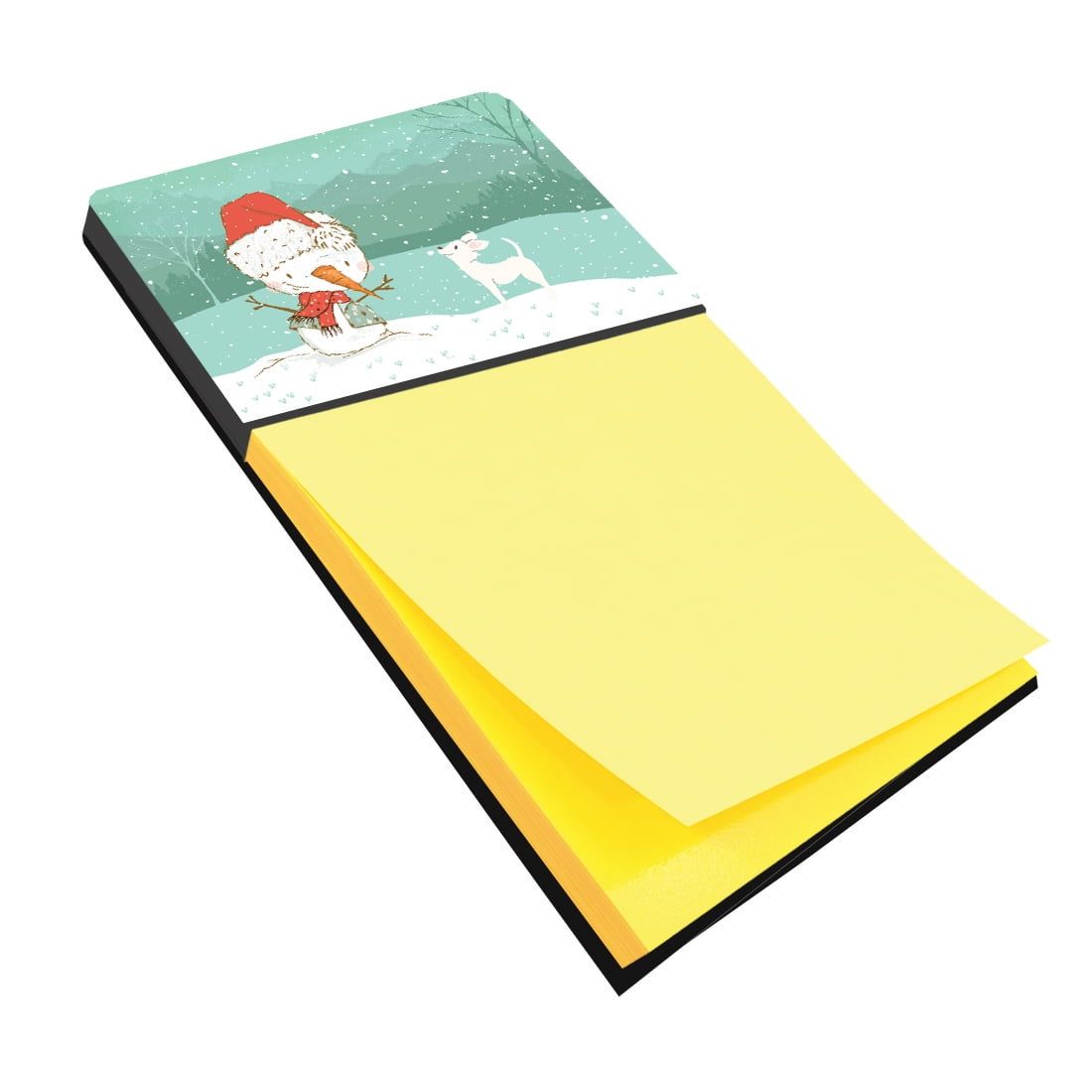 [送料無料] ホワイトチワワ雪だるまクリスマス付箋ホルダー [海外通販] | White Chihuahua Snowman Christmas Sticky Note Holder
