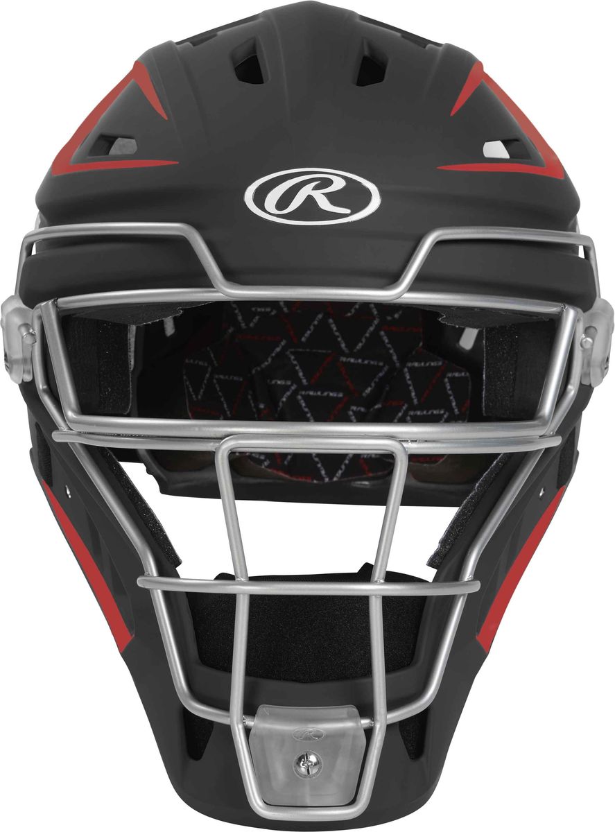 [RDY] [貨物輸送無料] Rawlings ベロ・ベースボール・ジュニア・キャッチャーズ・ヘルメット｜黒いこと/スカーレット｜お坊っちゃん用 [外国で通信販売] | Rawlings Velo Baseball Junior Catcher\u0027s Helmet | Black/Scarl