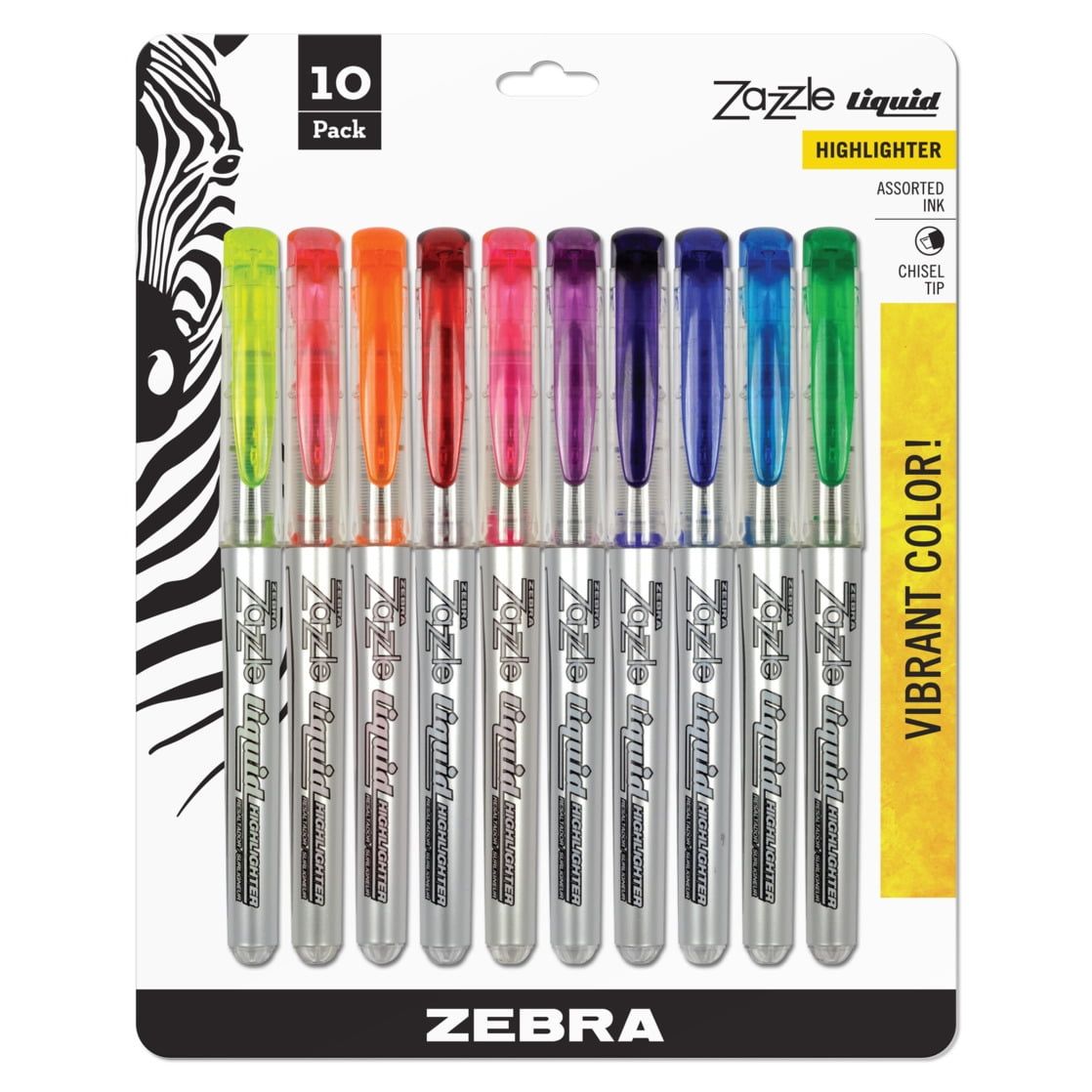 [送料無料] ゼブラ Zazzle液体インク蛍光ペン、チゼルチップ、アソートカラー、10個入り [海外通販] | Zebra Zazzle Liquid Ink Highlighter, Chisel Tip, Assorted Colors, 10-Count