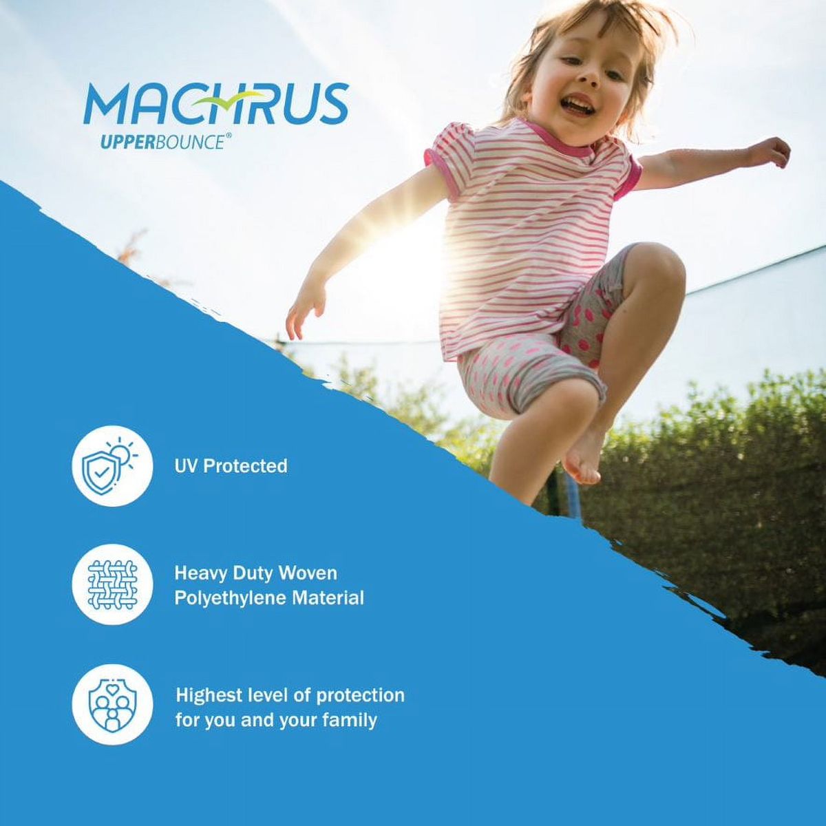 [RDY] [貨物輸送無料] Machrus Upper Bounce トランポリン用安全性のあるサイバー空間、8フート丸型一こま相応う、極点6本（またはアーチ形3本）当て嵌める - 合わせる能力のあるな同盟罷工さあ美付き添い人 - サイバー空間のみ [外国で通信販売] | M
