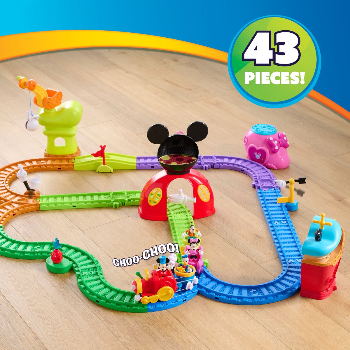 [RDY] [貨物輸送無料] ウォルトディズニー・お坊っちゃん Mickey Mouse クラブハウス 気違い貨物自動車仕掛ける、43天下太平、3歳以上向け赤ちゃん用遊び道具 [外国で通信販売] | Disney Jr. Mickey Mouse Clubhouse Fun Track Set, 43 pieces, Ki