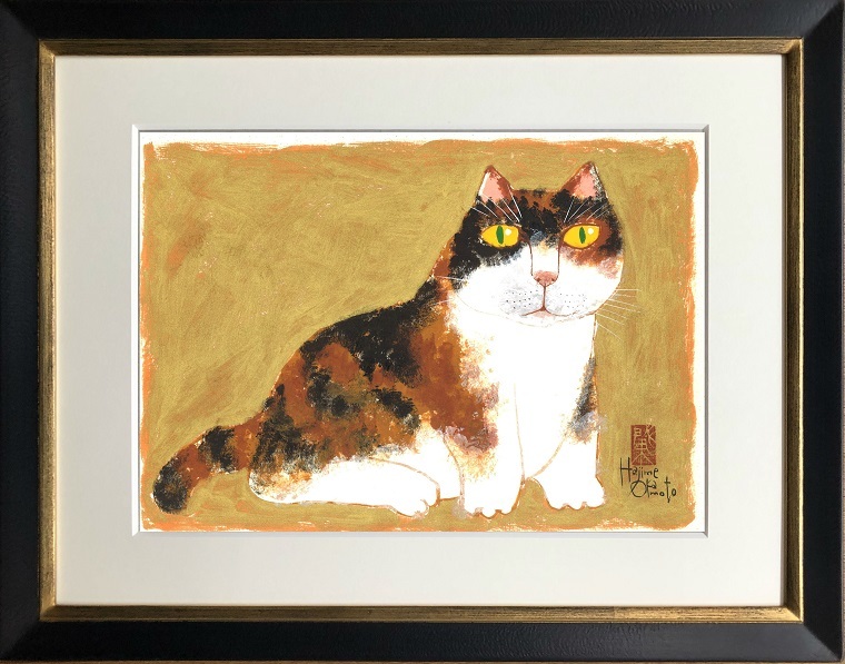 楽天市場 猫の肖像 太子額付 21 送料無料 岡本 肇 手描き作品 絵画 水墨画 作家オフィス 和味文化研究所 直営店 アート インテリア 壁掛け 壁飾り 装飾 額縁 ネコ ねこ 猫 動物 プレゼント ギフト 絵画 水墨画 和味文化研究所