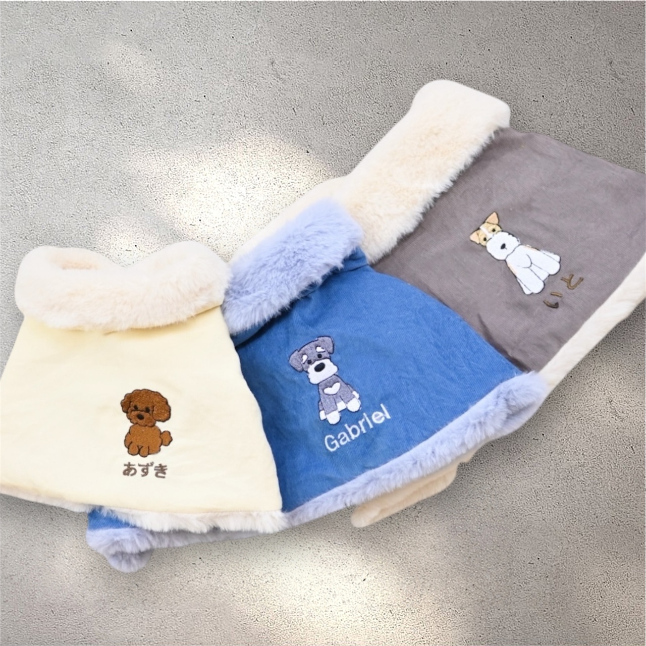 楽天市場】刺繍マフラー お名前刺繍 名入れ わんこ刺繍 ドッグウェア