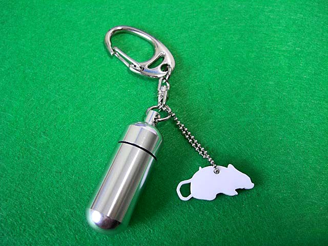 ペット仏具遺骨カプセルキーホルダー「シルエット」(カプセル 大)ハムスター系