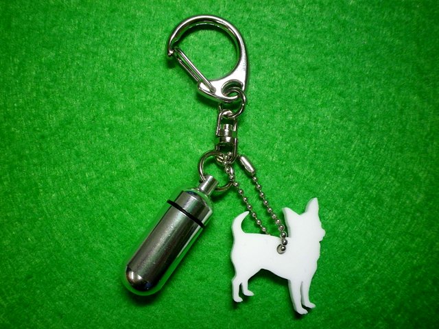 414円 【91%OFF!】 ペット仏具遺骨カプセルキーホルダー シルエット カプセル 小 チワワタイプ