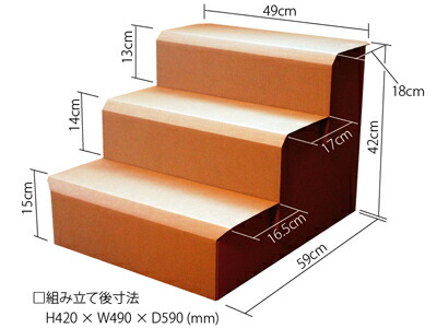 楽天市場 ストレスフリーの ステップ階段 段ボール 製 愛犬の移動をサポート ソファやベット横に最適 移動らくらくで飼い主様といつも一緒 匂いも汚れも気にならない快適遊具です 犬 用国産おやつ専門店わんこの時間