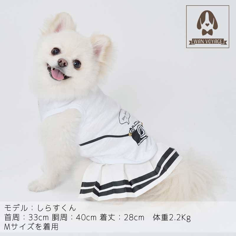 カメラ柄タンクトップM/LサイズTINOTITOティノティートwanvoyageワンボヤージュ犬の服おしゃれ犬服トイプードルチワワダックス