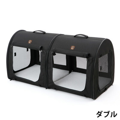 One for Pets ポータブルケージ ダブル オールブラック ダッドウェイ【送料無料※一部地域を除く】