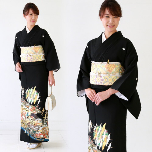 楽天市場】黒留袖 着物 正絹 フルセット 家紋入れは別途￥6000
