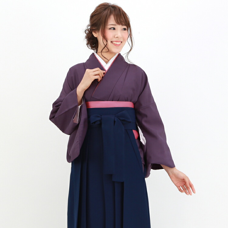 【6/4 20:00～6/11 1:59まで最大限度2,000円OFFクーポン券】袴 賃貸 お師匠さん 卒式 女 お上さん お師匠さん 色無地 袴書き割り 指導員 卒式袴書き割り御召しもの＆袴 フルセット賃貸  坦々たる 指導員 「紫の色無地」