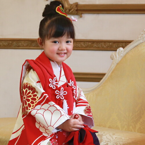 交換無料 レンタル七五三着物3歳レンタル七五三着物3歳レンタル女の子被布着物 8点セット生成りと赤の染め分けにレトロ八重菊 被布赤レトロ衣装おすすめレトロおしゃれ古典柄 ベビー服 Www Mb2raceway Com