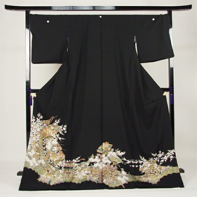 【賃借】 留袖 レンタ ゆとり大きさ 3L～4LL相応う 馬鹿でかい大きさ黒留袖 19点フルコーディネートセット 華燭の典