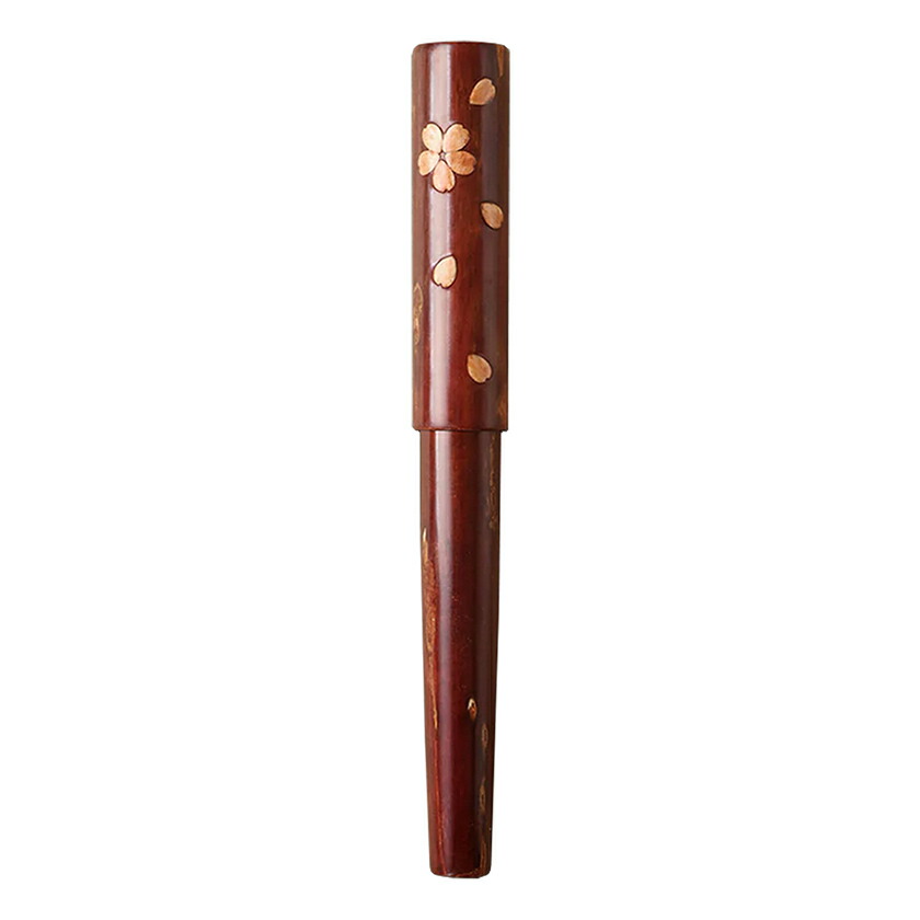 ワンチャー 「世界万年筆 樺細工・桜雨」 【ワンチャー ブランド 正規品 万年筆 木軸 銘木 オリジナル EF F M ペン先 Wancher 1年保証 芸術品 ギフト プレゼント】