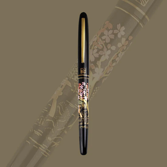 花鳥風月　近代蒔絵万年筆 桐箱付き】近代蒔絵 万年筆 花鳥風月 箔飾 ① - メルカリ