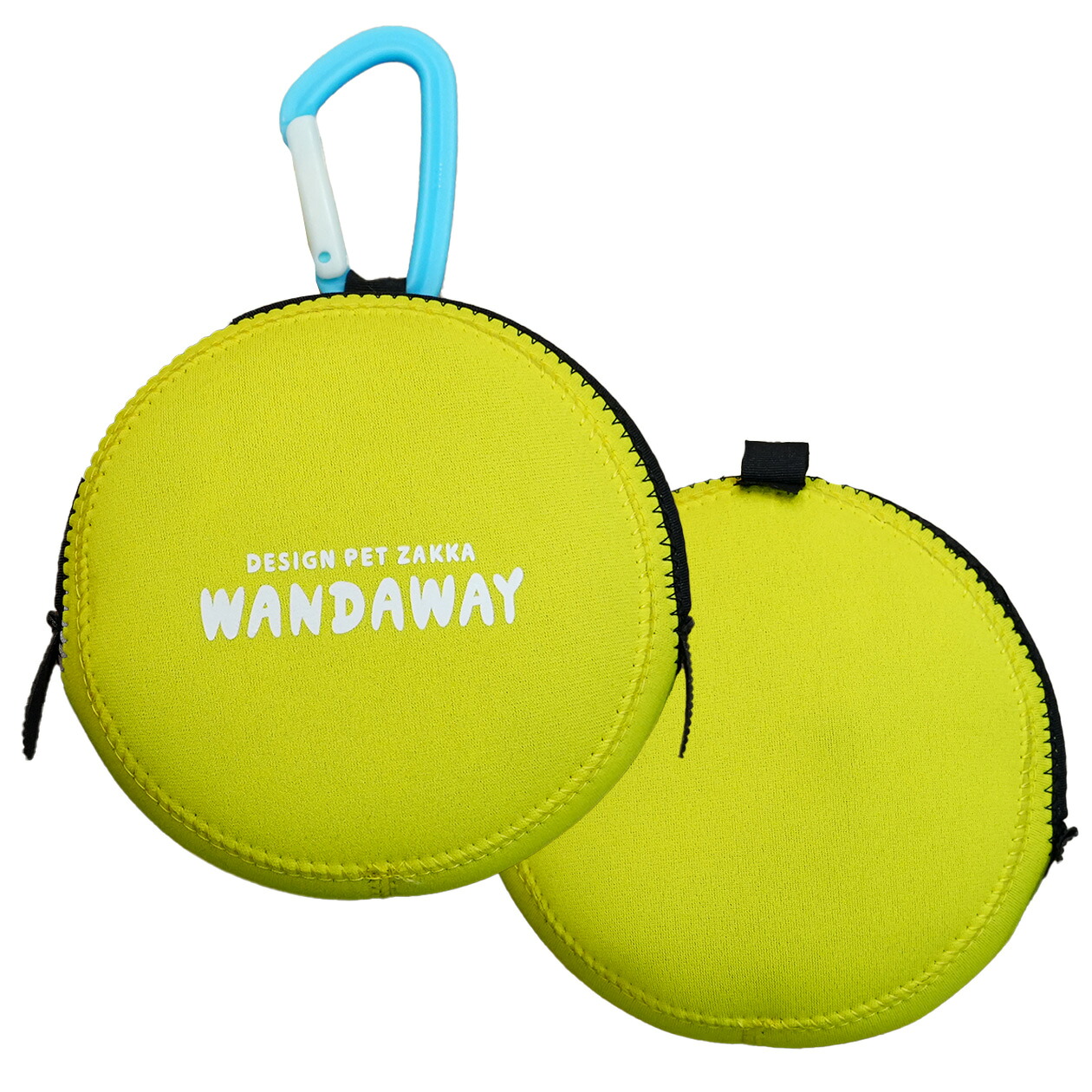 【WANDAWAY】消臭マナーポーチ・サークル（イエロー）コロンと丸い軽量・防水ウェットスーツ素材のうんち入れ
