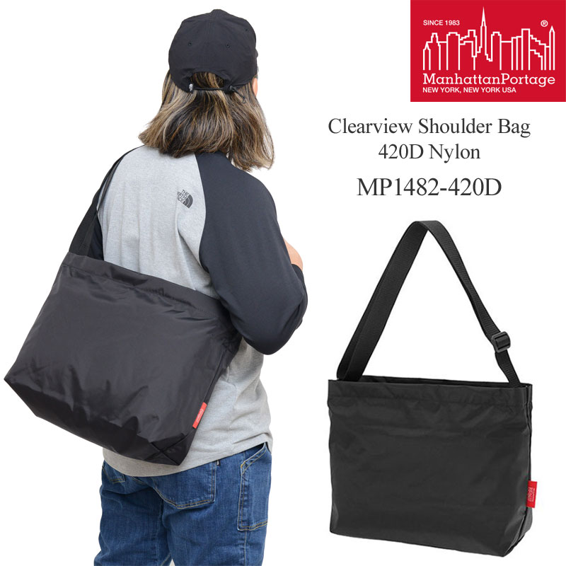マンハッタンポーテージ Manhattan Portage クリアビューショルダーバッグ 420Dナイロン Clearview Shoulder Bag 420D Nylon MP1482-420D 2024SS【鞄】2403ripe