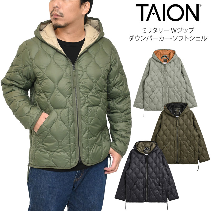 タイオン TAION 落ち込む メンズ レディース ミリタリー Wジップ 落ち込むパーカー-ホンブルグ帽外殻 106ALSZML-1 2025AW【服】2512wann【返品取り替えっこ・ラッピング不可】_25WS